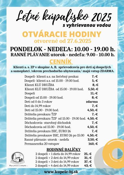 Letné kúpalisko s vyhrievanou vodou