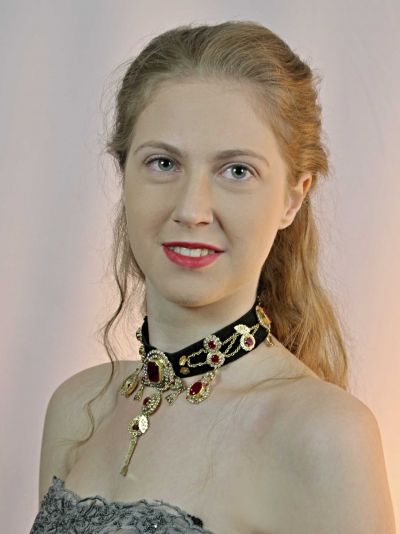 Replika rubínového náhrdelníka Sisi vystavená v našom muzeálnom apartmáne