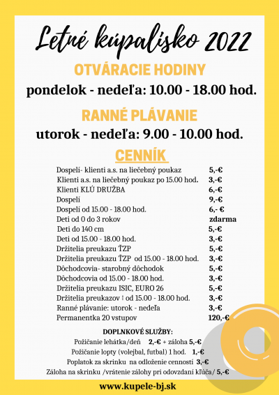 LETNÉ KÚPALISKO S VYHRIEVANOU VODOU