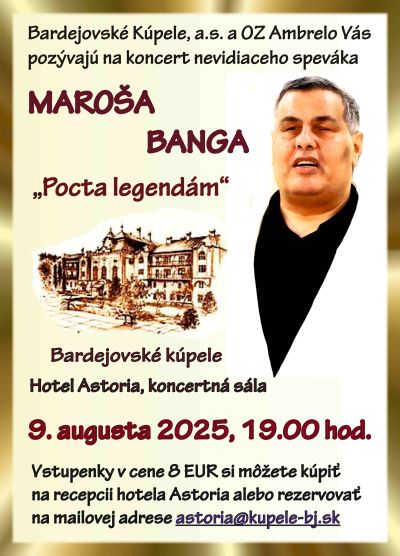 Koncert nevidiaceho speváka MAROŠA BANGA ,,Pocta Legendám